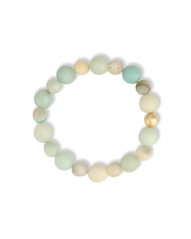 Amazonite Faceted Stone Stretch Bracelet made by Blue Ruby
