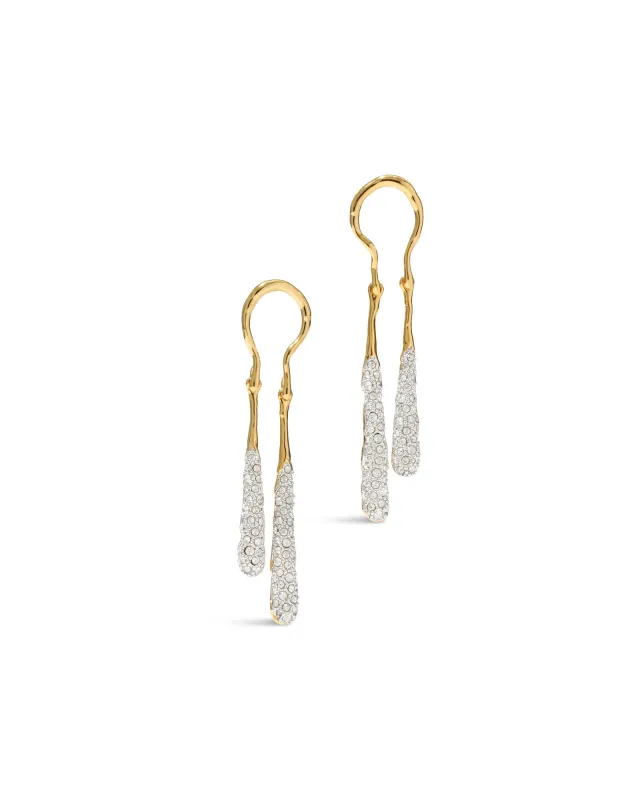 Solanales Crystal Coiled Tear Drop Earrings made by Alexis Bittar