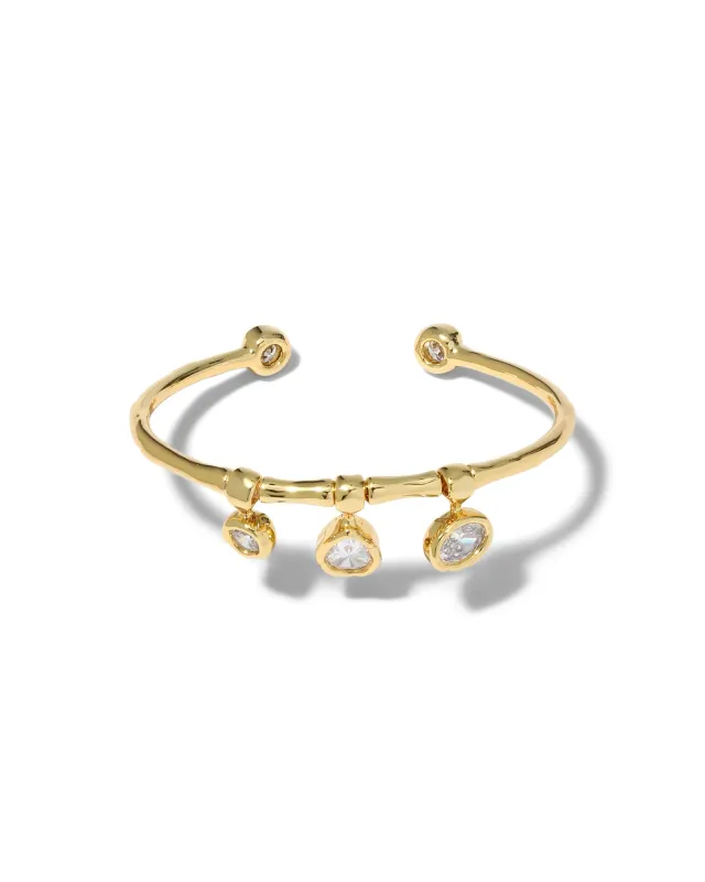 Asterales Gold Triple Charm Cuff Bracelet made by Alexis Bittar