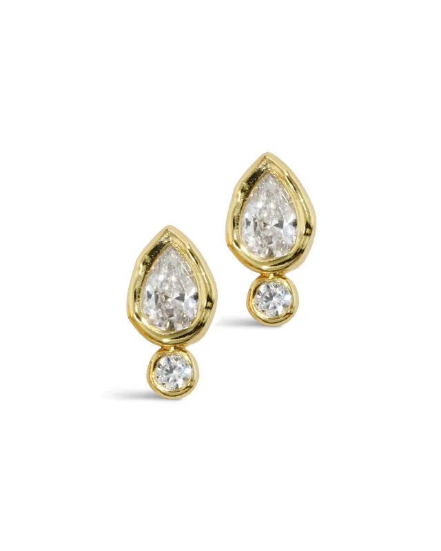 Asterales Gold Petite Teardrop Stud Earrings made by Alexis Bittar