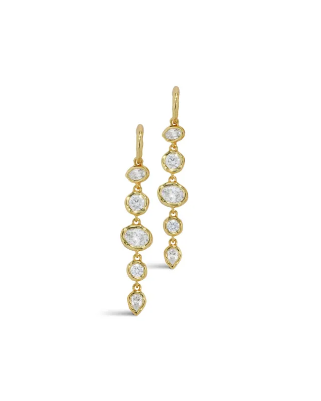 Asterales CZ Linked Hoop Drop Earrings made by Alexis Bittar