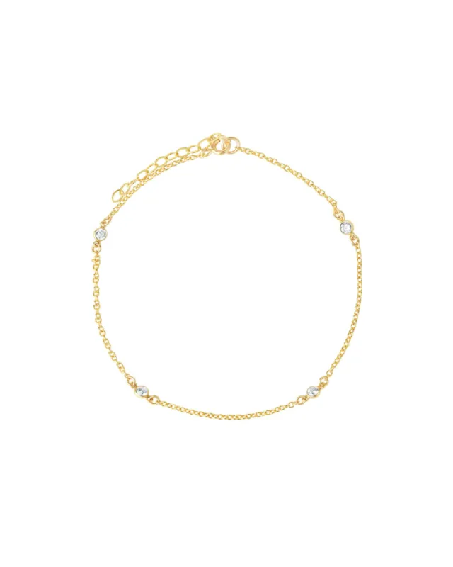 CZ Station Anklet sold by Blue Ruby