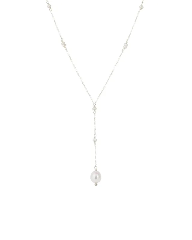 Station Pearl Lariat Necklace sold by Blue Ruby