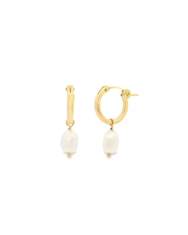 Pearl Drop Hoops sold by Blue Ruby