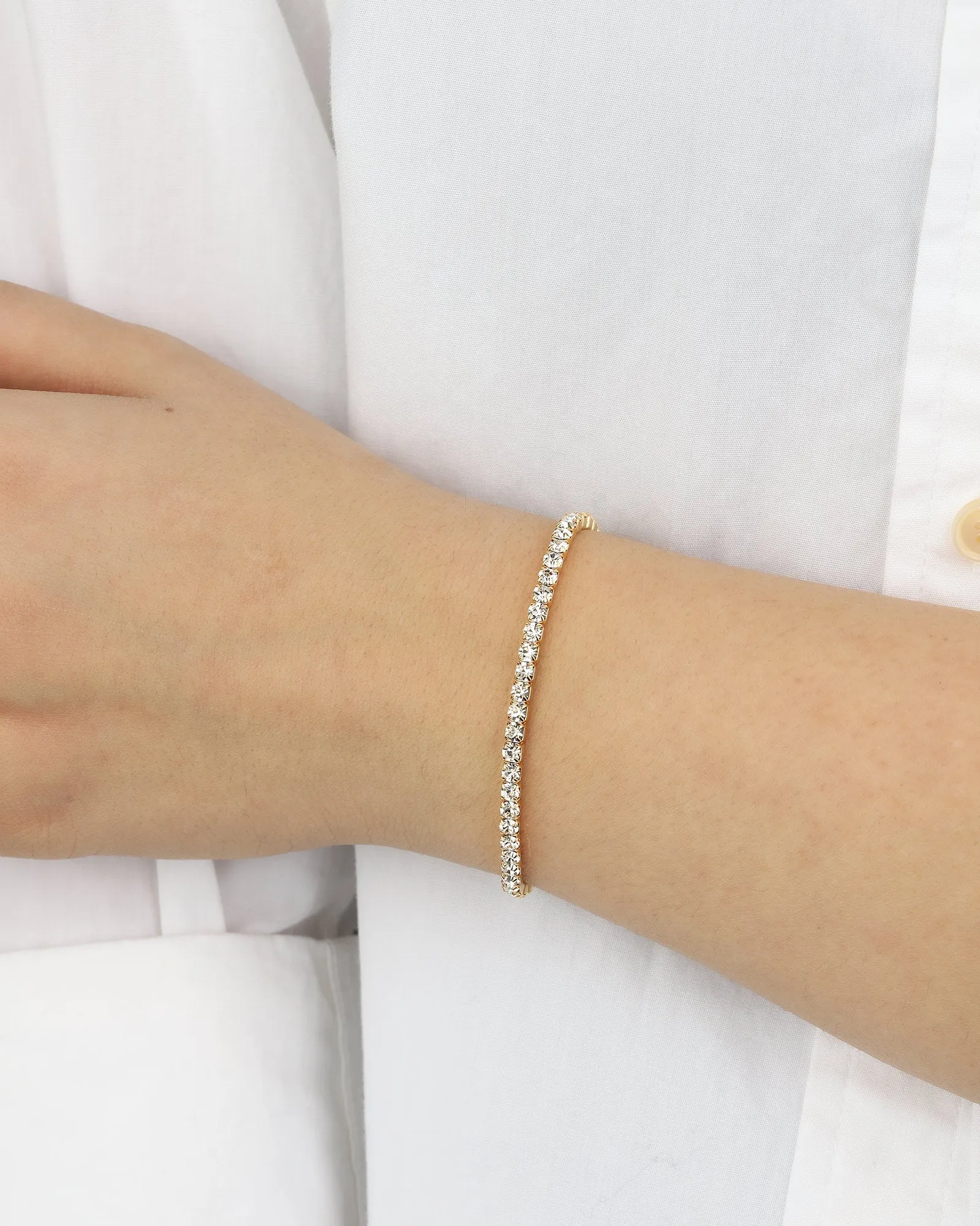 1 Row 3mm Crystal Stretch Bracelet sold by Blue Ruby product image thumbnail 2