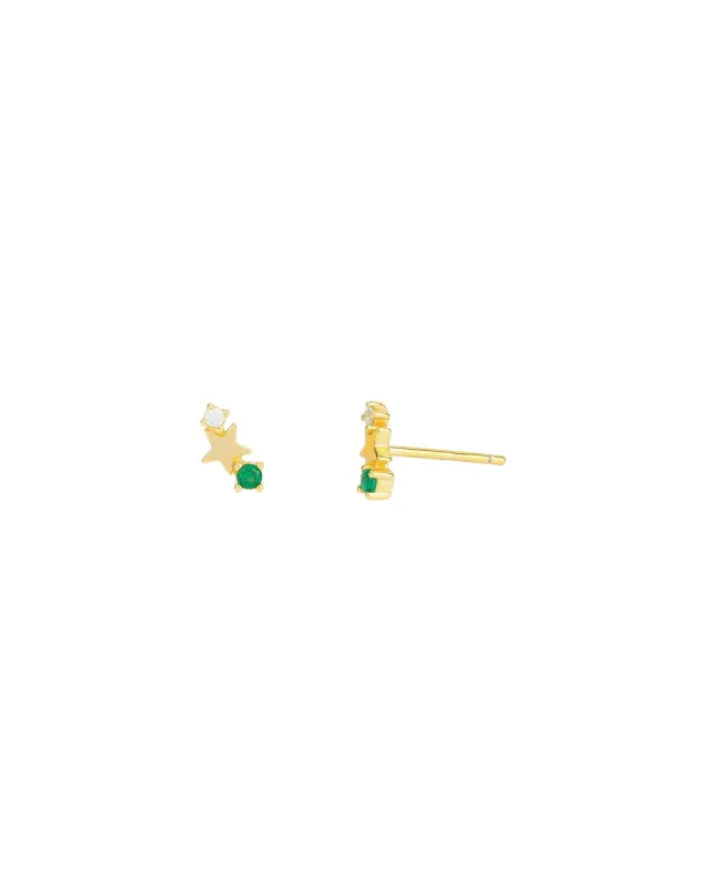 Star Emerald + CZ Studs sold by Blue Ruby