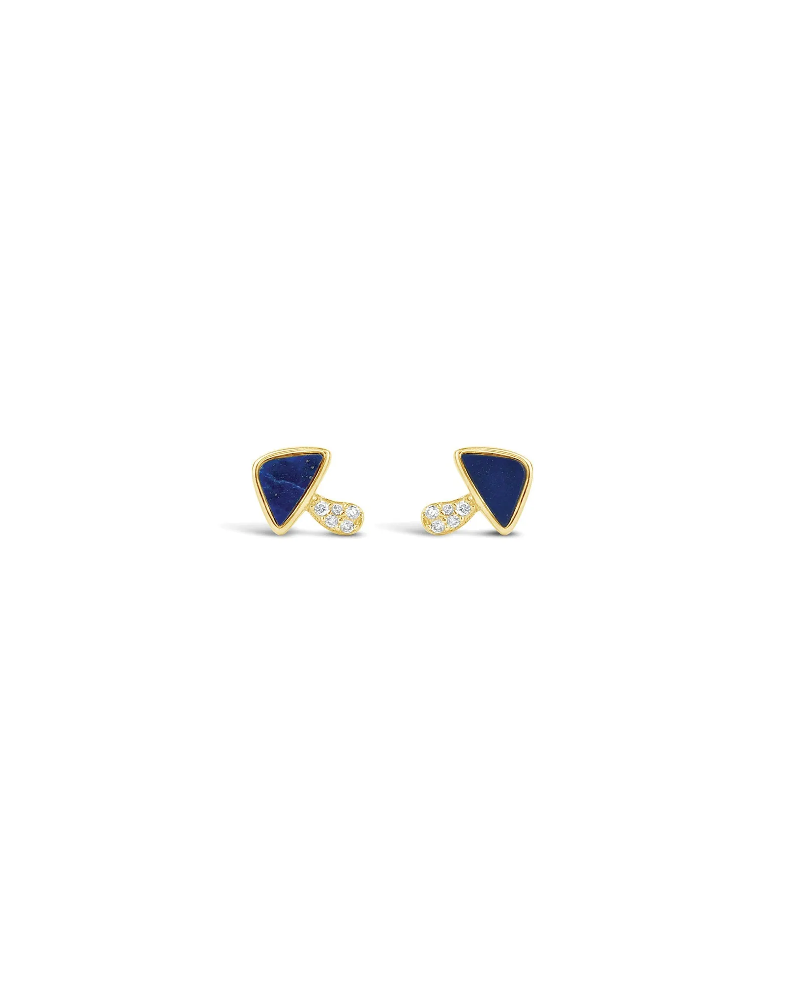 Diamond Mushroom Studs | Lapis sold by Blue Ruby