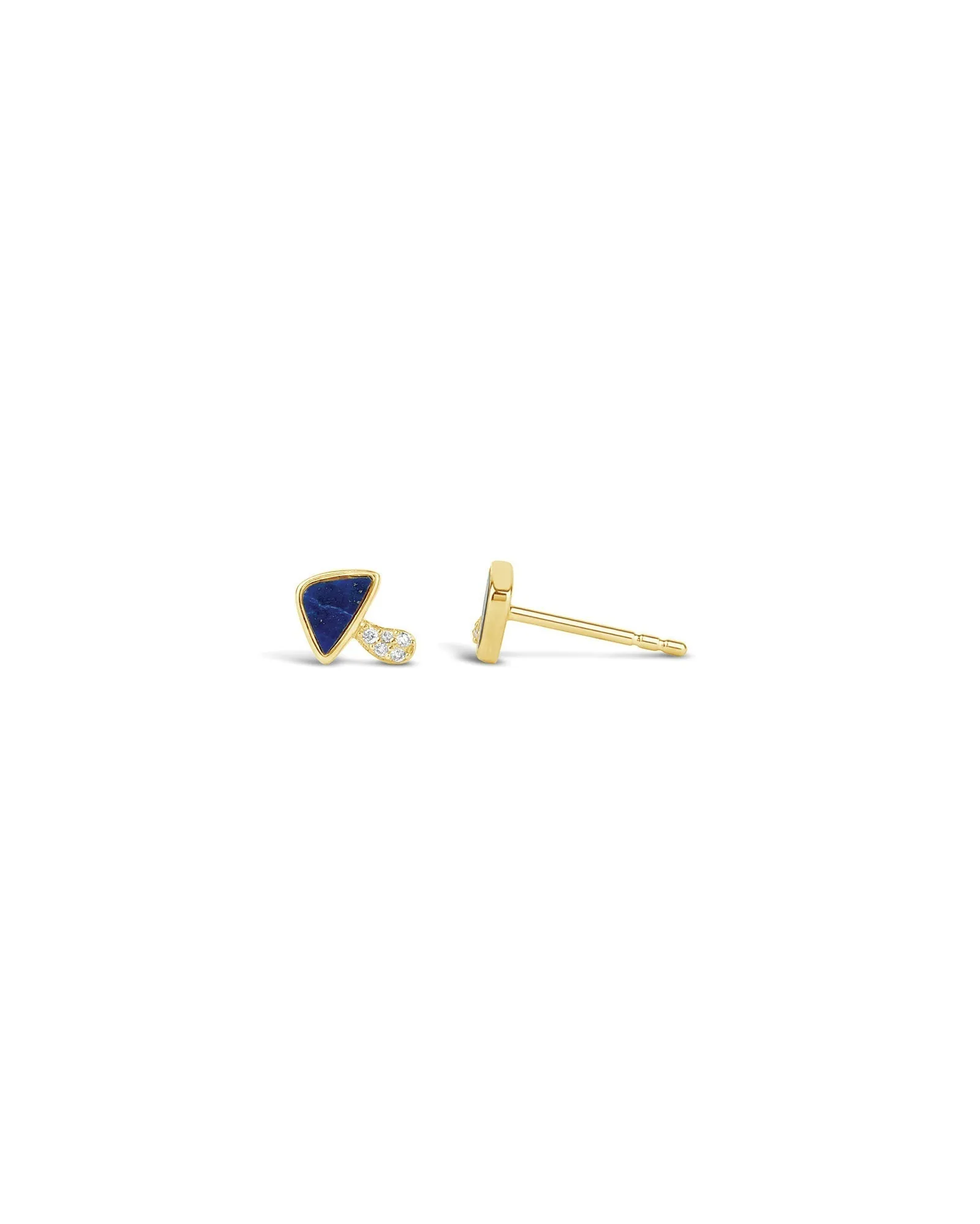 Diamond Mushroom Studs | Lapis sold by Blue Ruby product image thumbnail 3