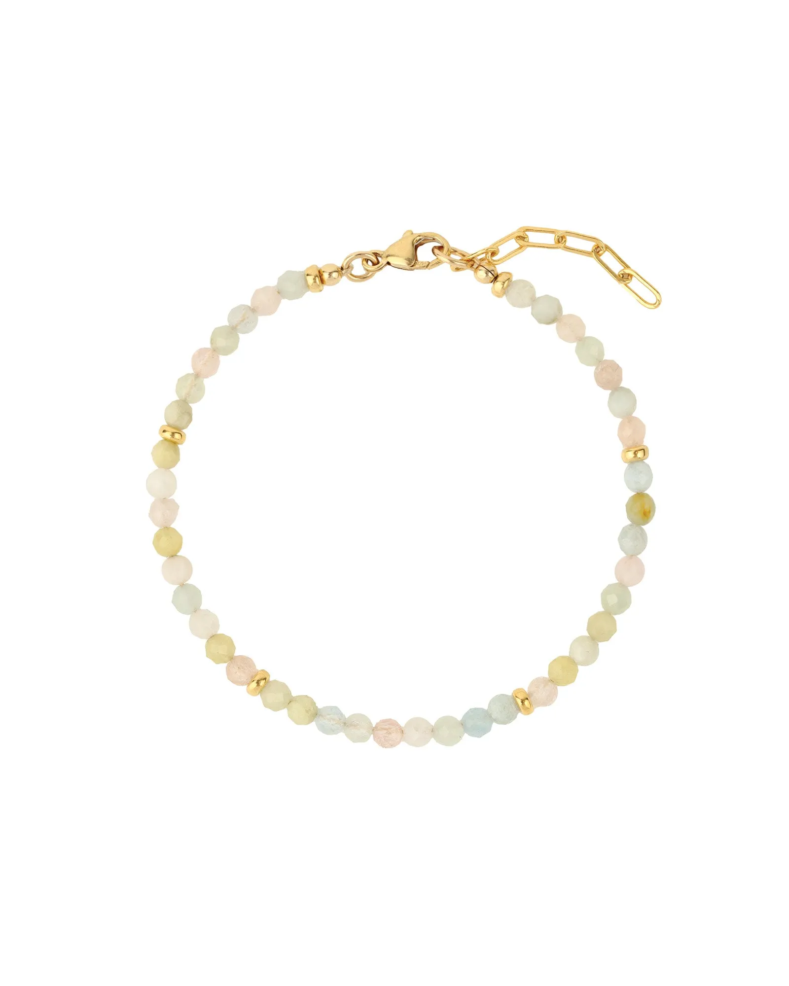 Morganite Beaded Bracelet | 3mm sold by Blue Ruby