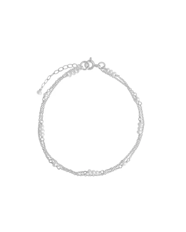 Two Row Pearl Station Bracelet sold by Blue Ruby