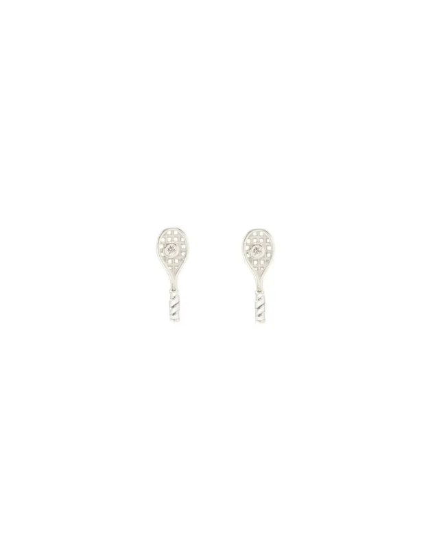 Tennis Racket Enamel CZ Studs sold by Blue Ruby