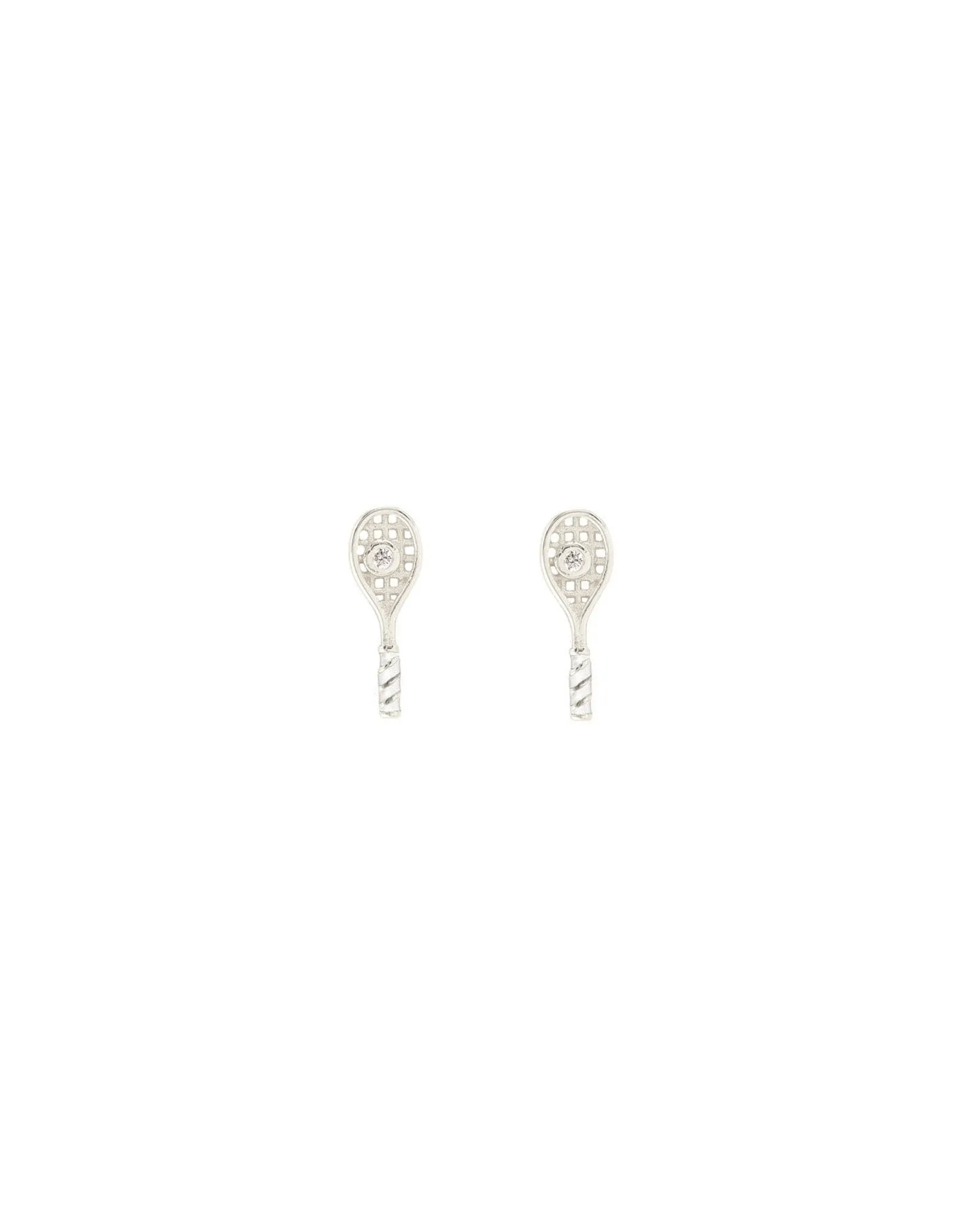Tennis Racket Enamel CZ Studs sold by Blue Ruby