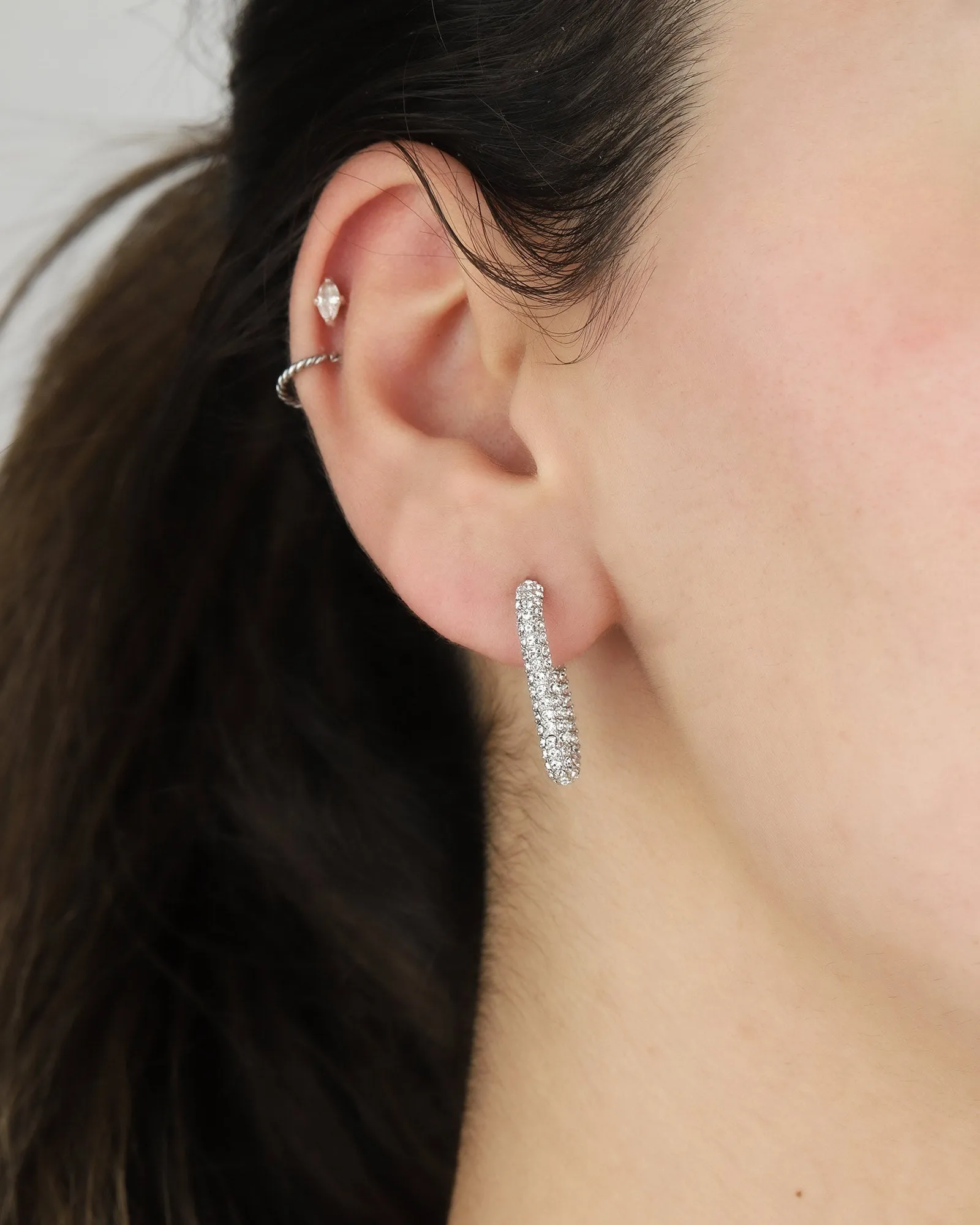 Medium Rectangular Crystal Hoops sold by Blue Ruby product image thumbnail 2