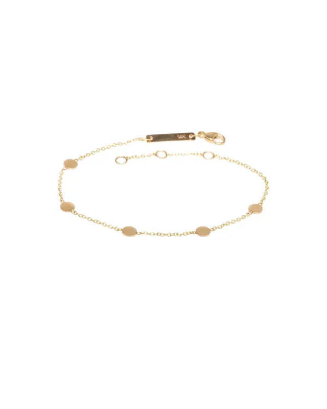 5 Itty Bitty Gold Disc Station Bracelet sold by Blue Ruby