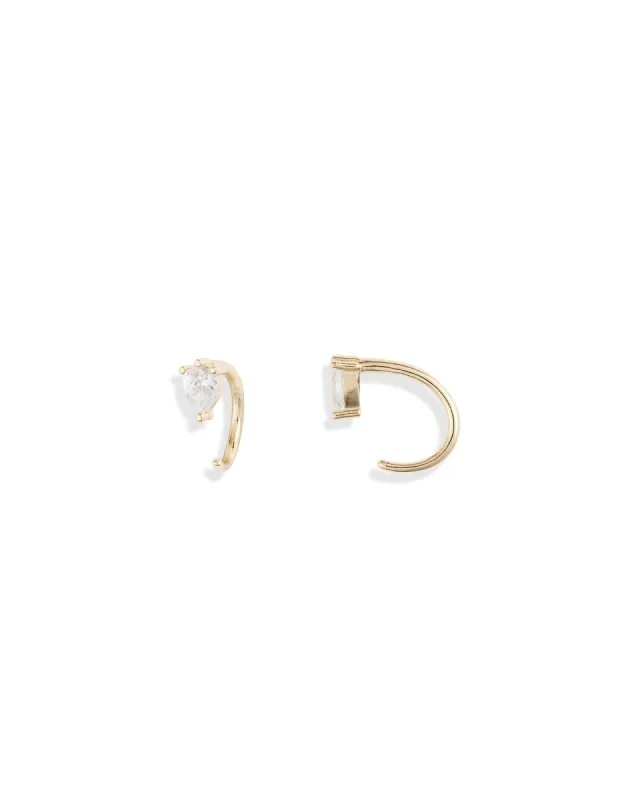 Teardrop CZ Half Hoops sold by Blue Ruby
