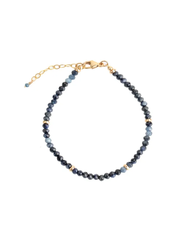 Blue Sapphire Four Rondelle Bracelet | 3mm sold by Blue Ruby
