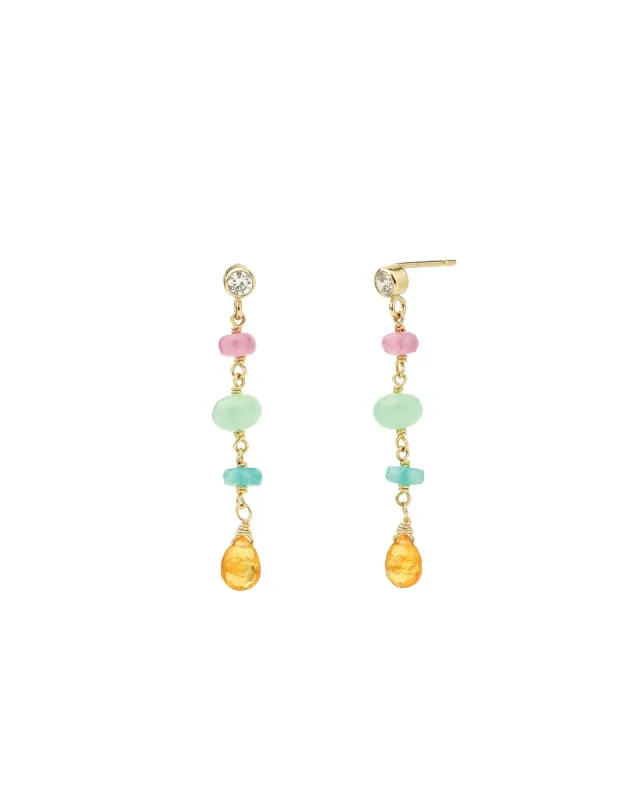 Four Mixed Stone Drop Studs sold by Blue Ruby