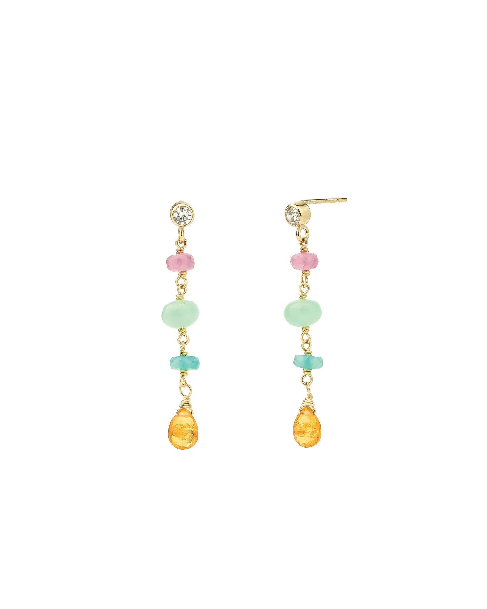 Four Mixed Stone Drop Studs sold by Blue Ruby