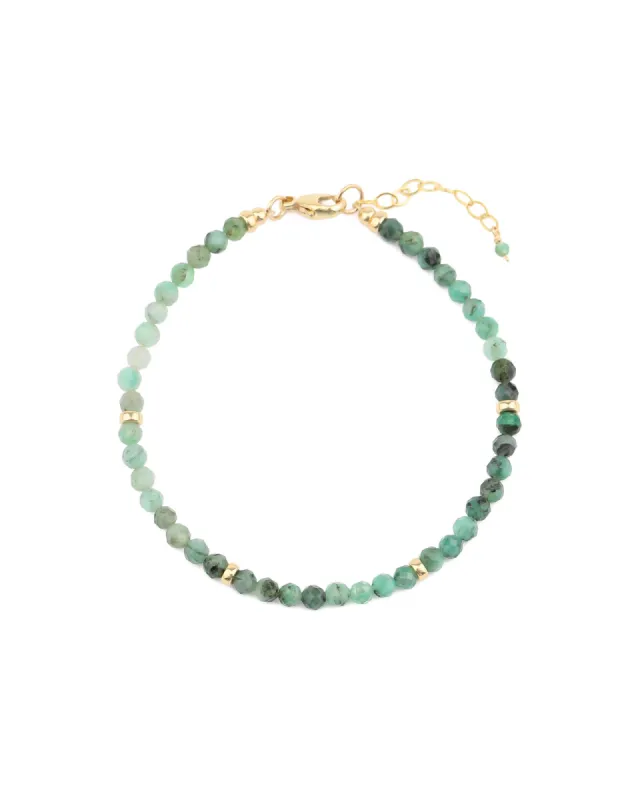 Emerald Four Rondelle Bracelet | 3mm sold by Blue Ruby