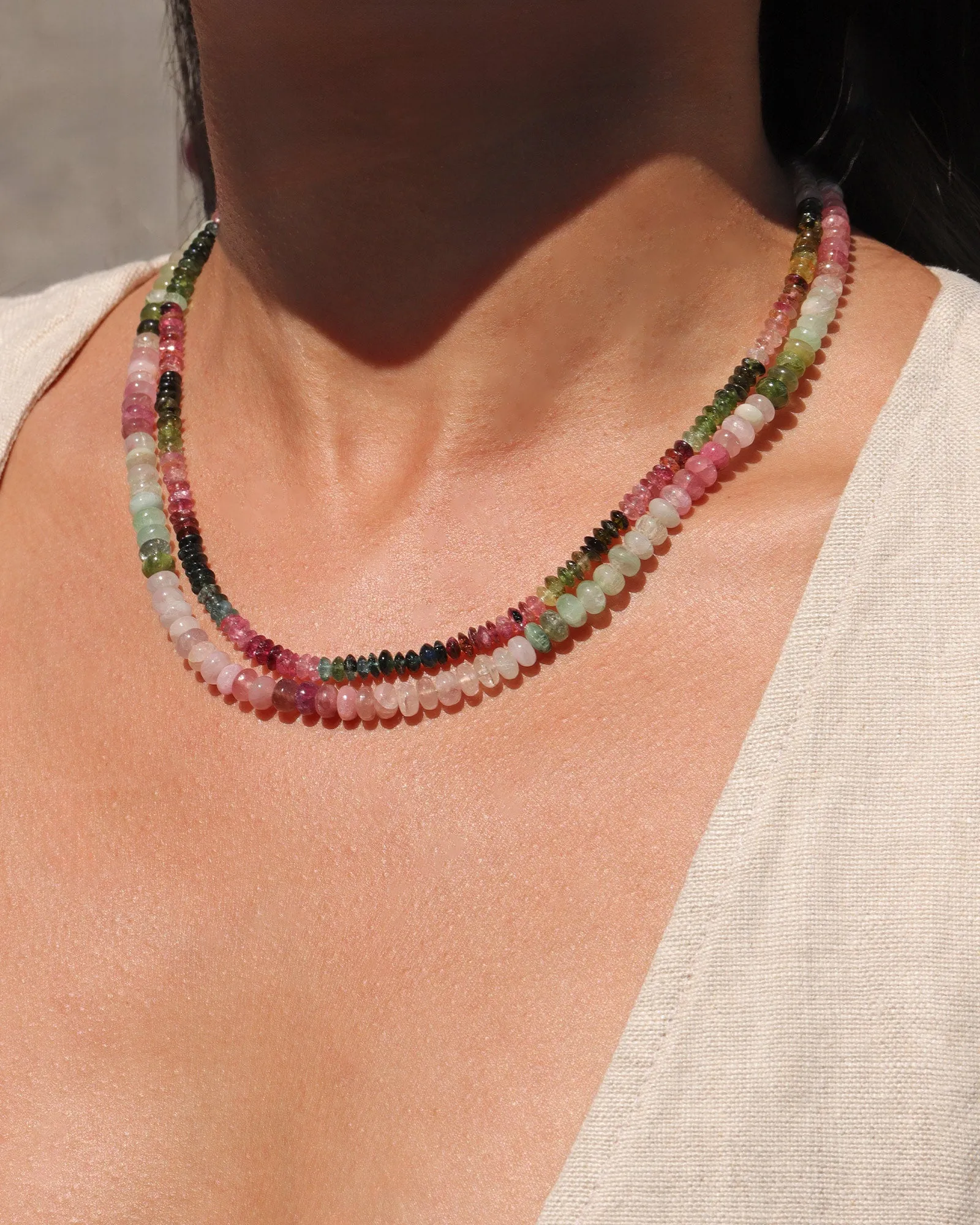 Mix Tourmaline Beaded Necklace | 4mm sold by Blue Ruby product image thumbnail 2