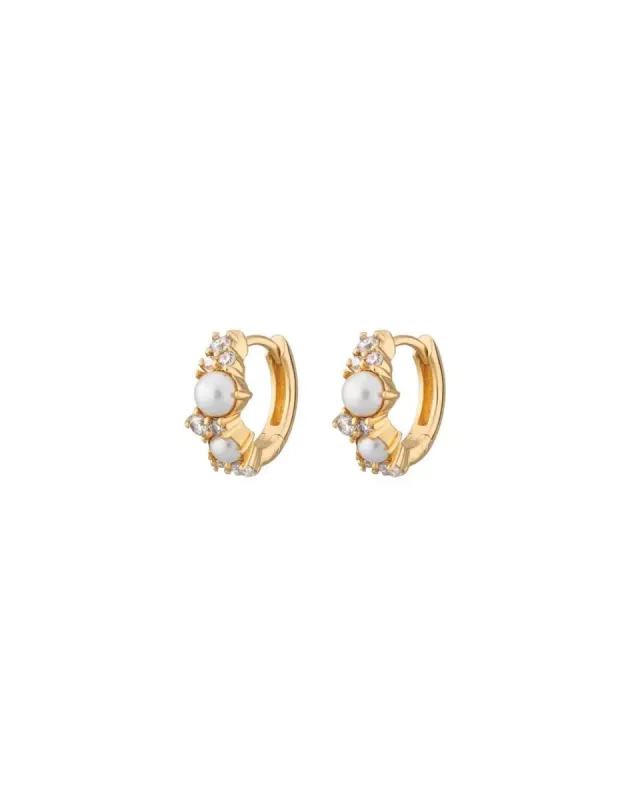 Multi Pearl CZ Huggies | 12mm sold by Blue Ruby