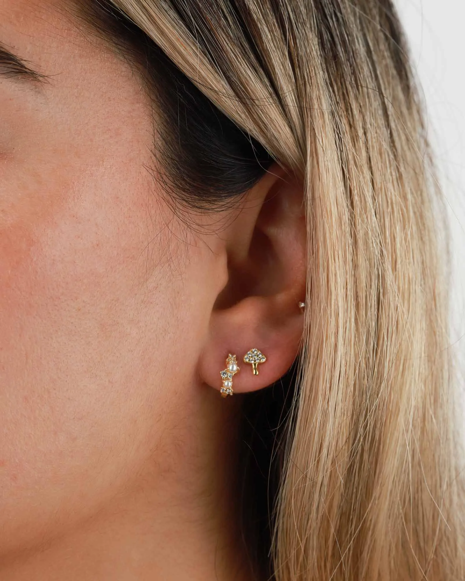 Multi Pearl CZ Huggies | 12mm sold by Blue Ruby product image thumbnail 2