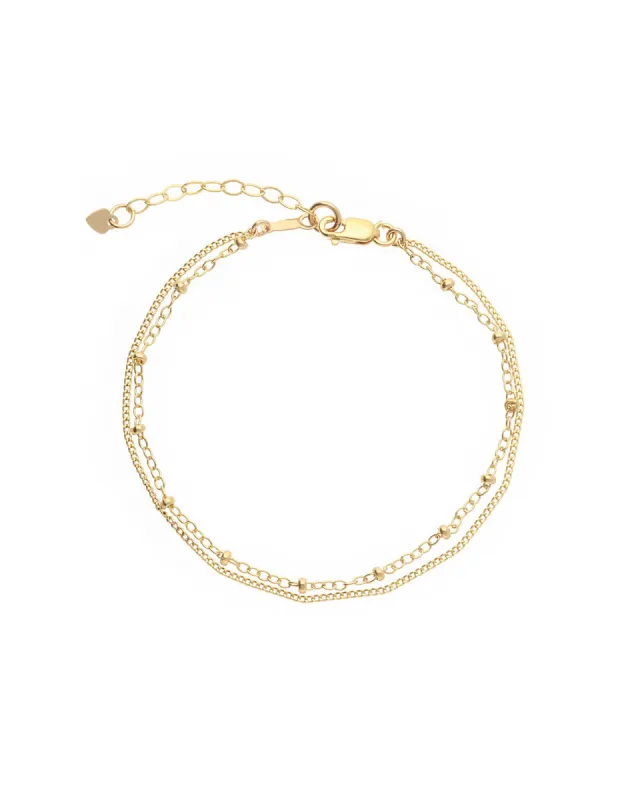 Two Row Satellite Curb Chain Bracelet sold by Blue Ruby