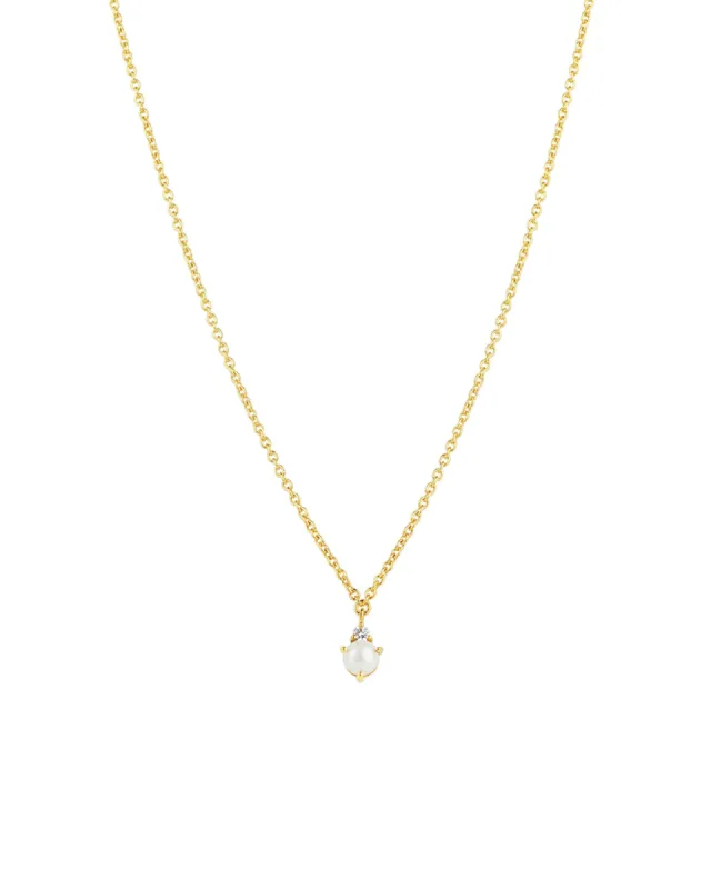 Pearl + CZ Necklace sold by Blue Ruby