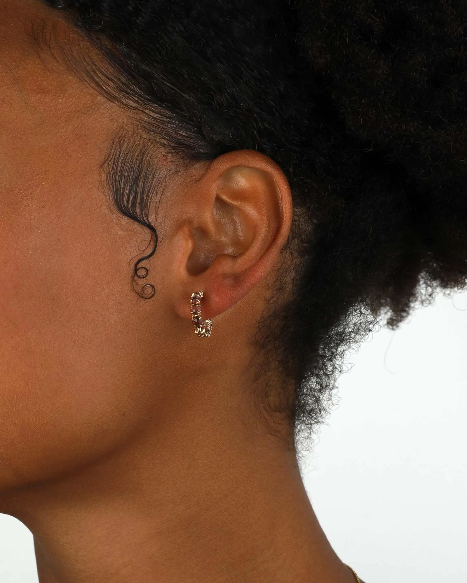 Ombre Birthstone Hoops | Feburary sold by Blue Ruby product image thumbnail 2