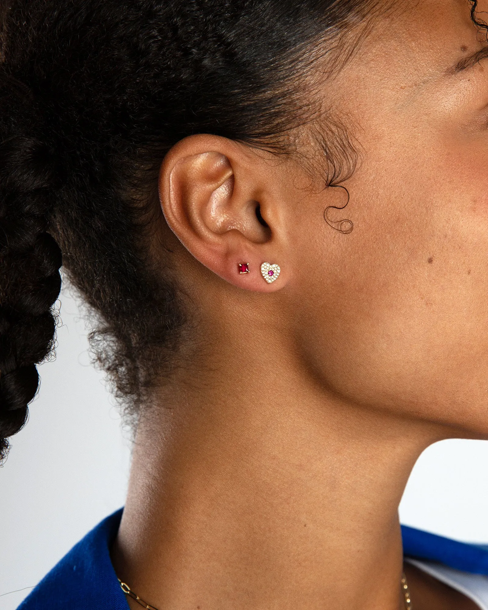 Pavé Heart Ruby Studs sold by Blue Ruby product image thumbnail 2