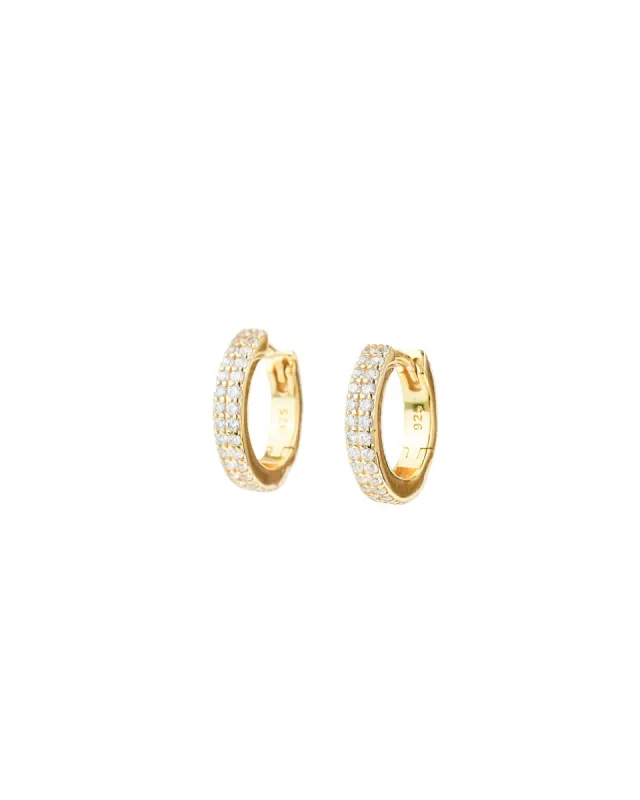 Two Row CZ Huggies | 14.5mm sold by Blue Ruby