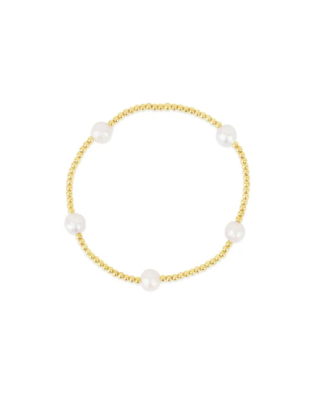 Beaded Station Pearl Bracelet | 2mm sold by Blue Ruby