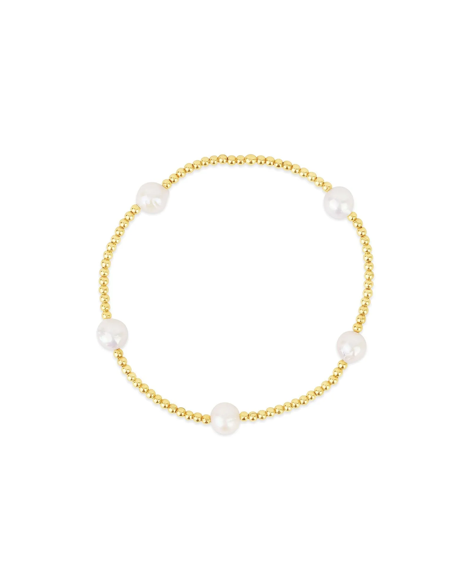 Beaded Station Pearl Bracelet | 2mm sold by Blue Ruby