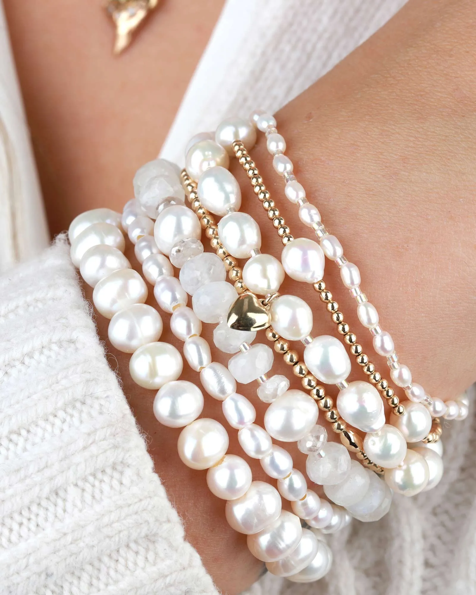 Beaded Station Pearl Bracelet | 2mm sold by Blue Ruby product image thumbnail 2