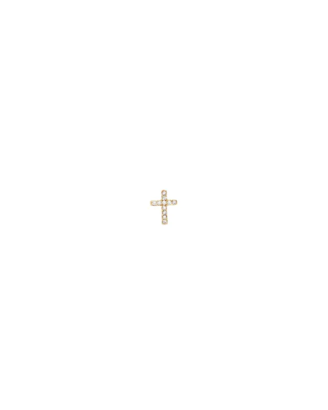 Pavé Cross Stud | 6mm sold by Blue Ruby