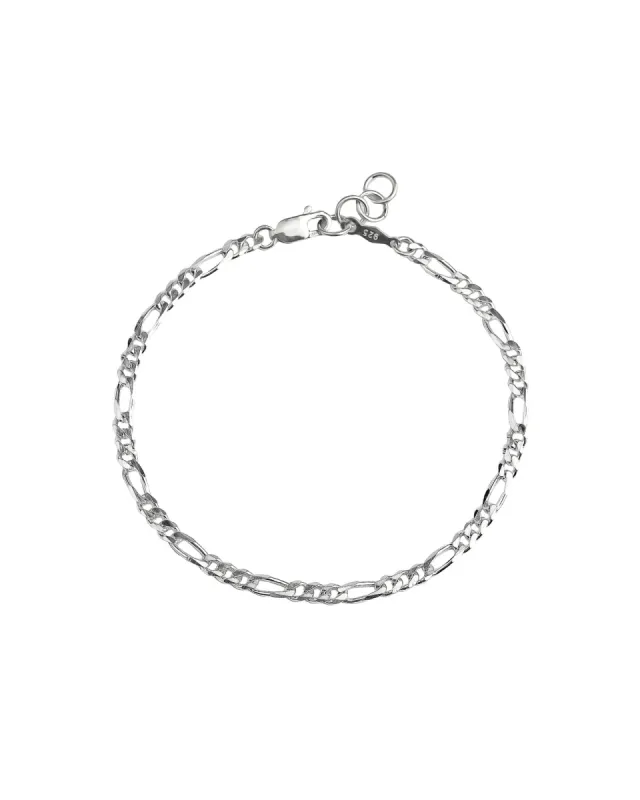 Figaro Chain Bracelet | 3.3mm sold by Blue Ruby