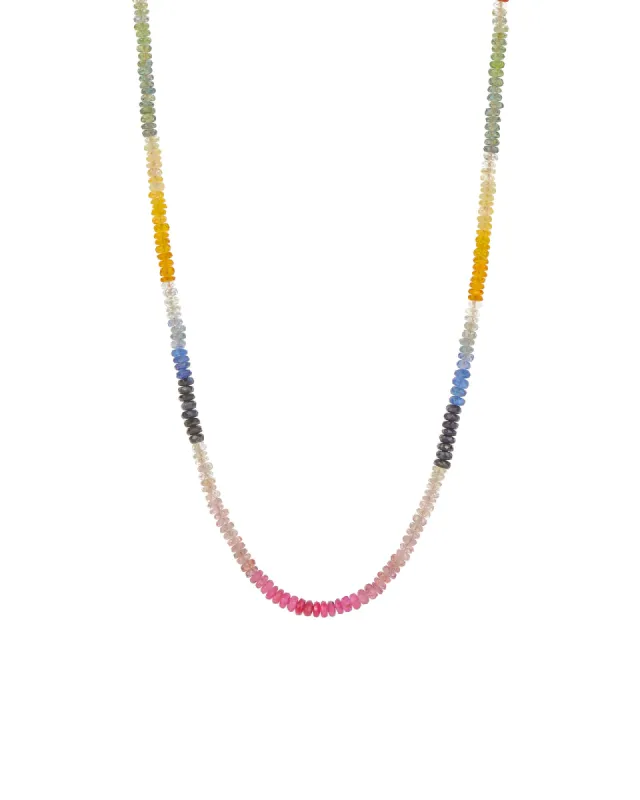 Multi Sapphire Beaded Necklace | 2.5mm sold by Blue Ruby