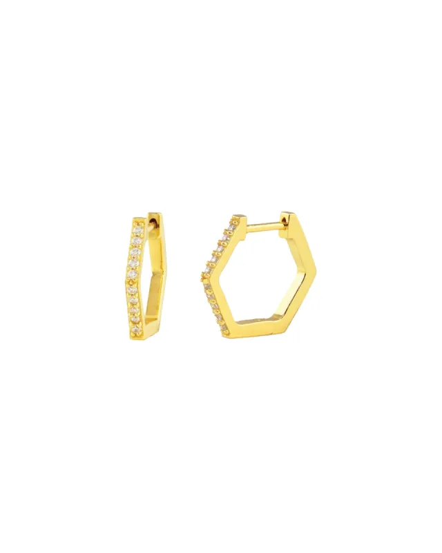 Hexagon CZ Huggies sold by Blue Ruby