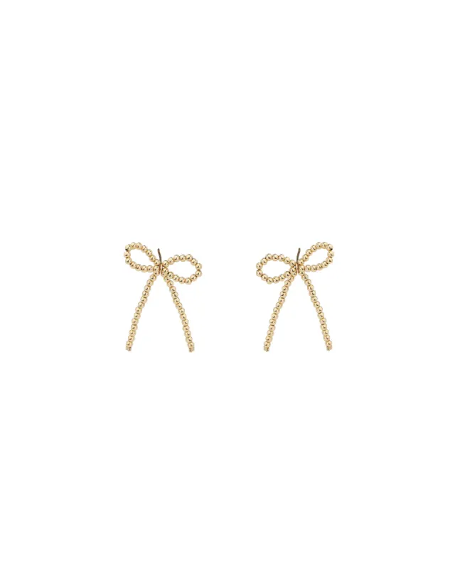 Beaded Short Bow Studs sold by Blue Ruby