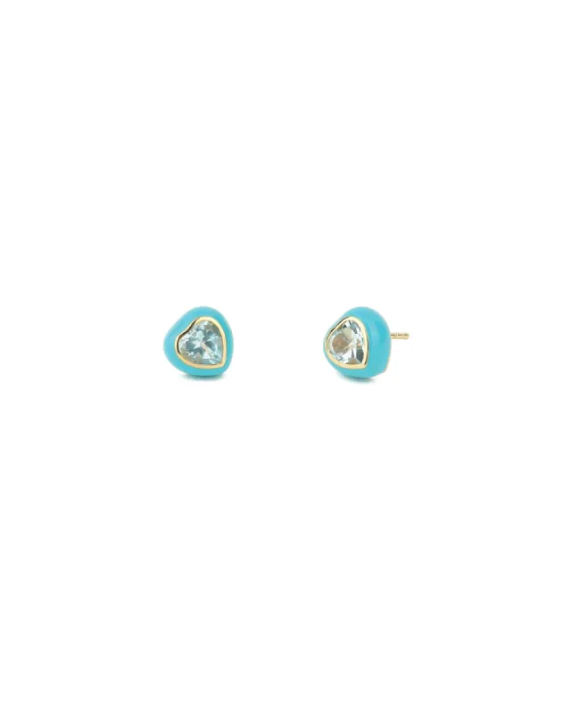 Heart Enamel Stone Studs sold by Blue Ruby