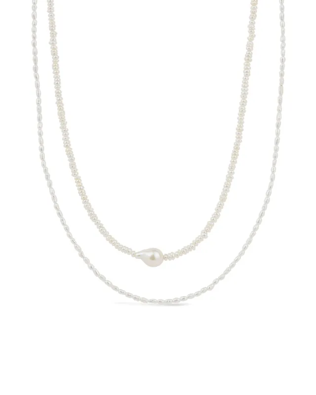 2 Row Pearl Drop Necklace sold by Blue Ruby