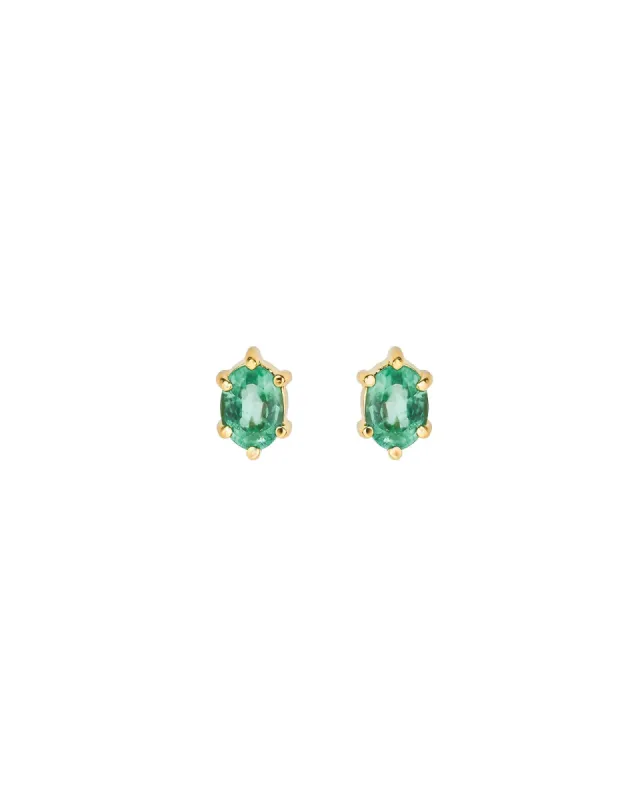 Oval Emerald Studs sold by Blue Ruby
