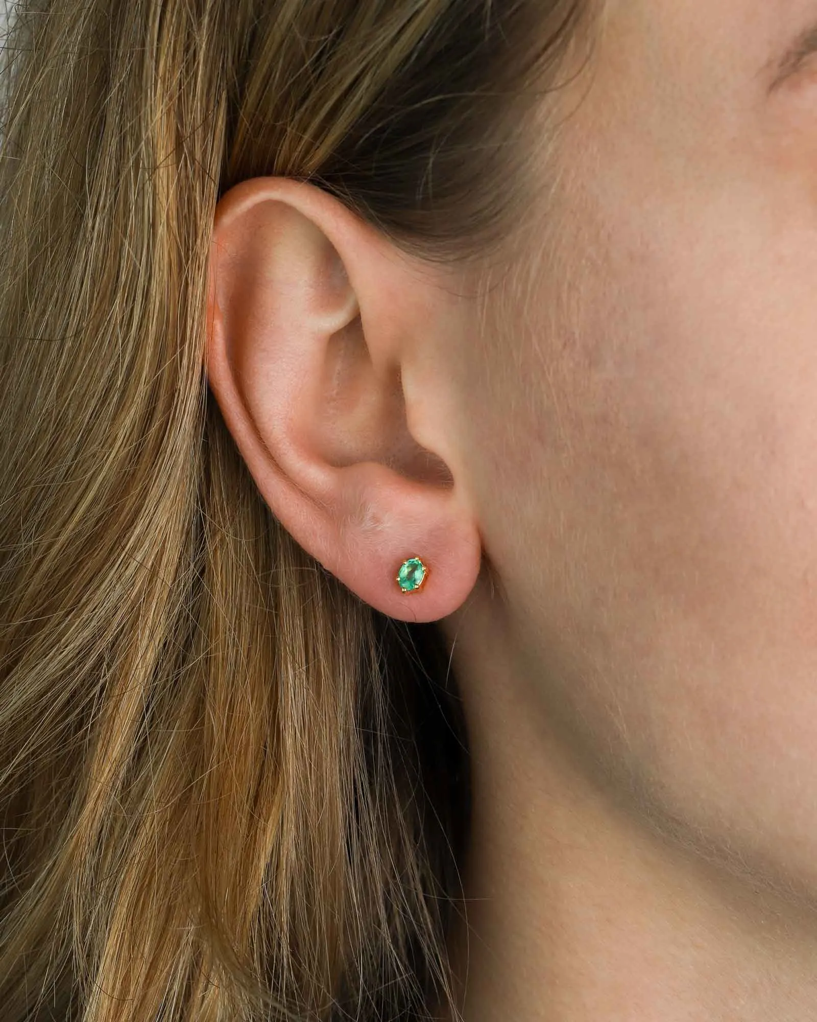 Oval Emerald Studs sold by Blue Ruby product image thumbnail 2