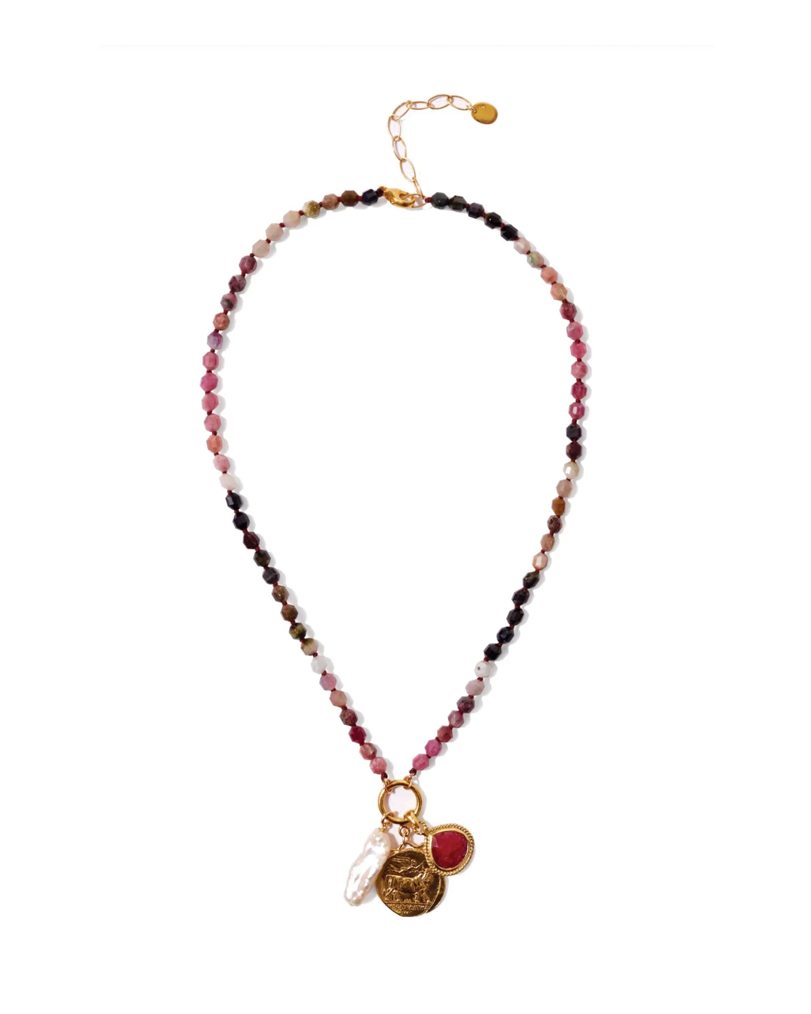 Mixed Stone Cluster Necklace sold by Blue Ruby product image thumbnail 3