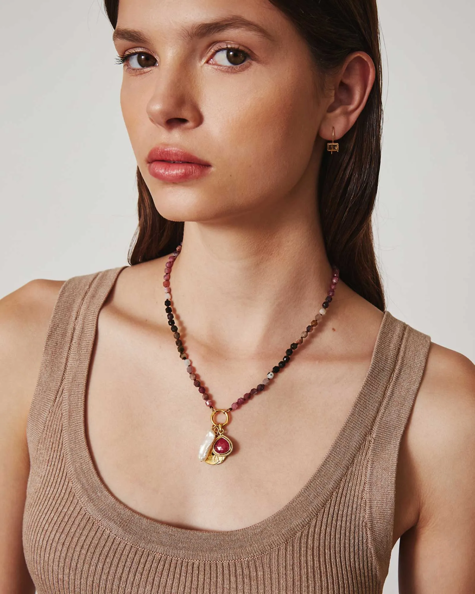 Mixed Stone Cluster Necklace sold by Blue Ruby product image thumbnail 2