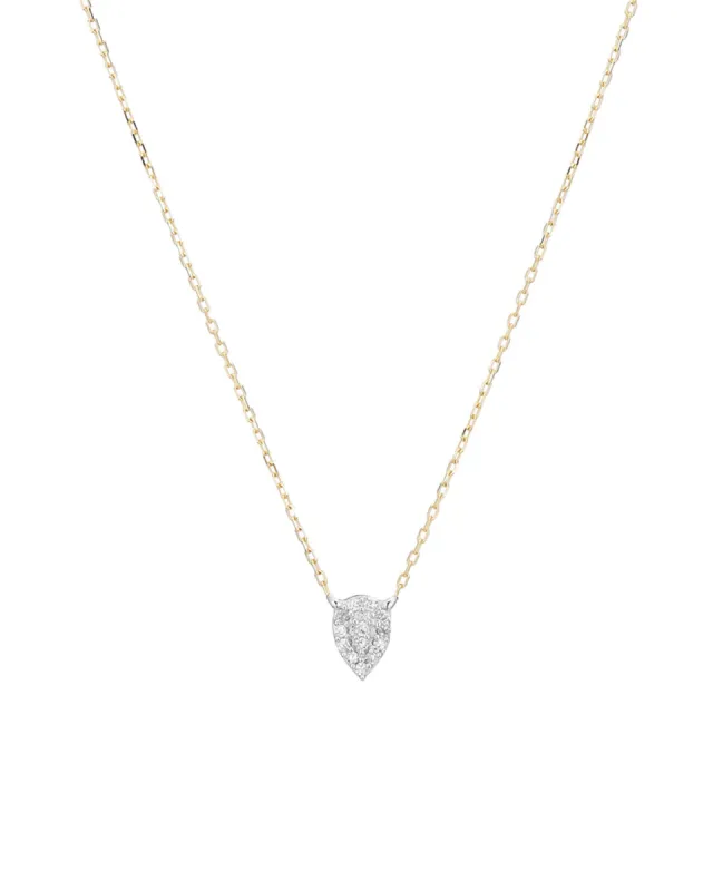 Super Tiny Solid Pavé Teardrop Necklace sold by Blue Ruby