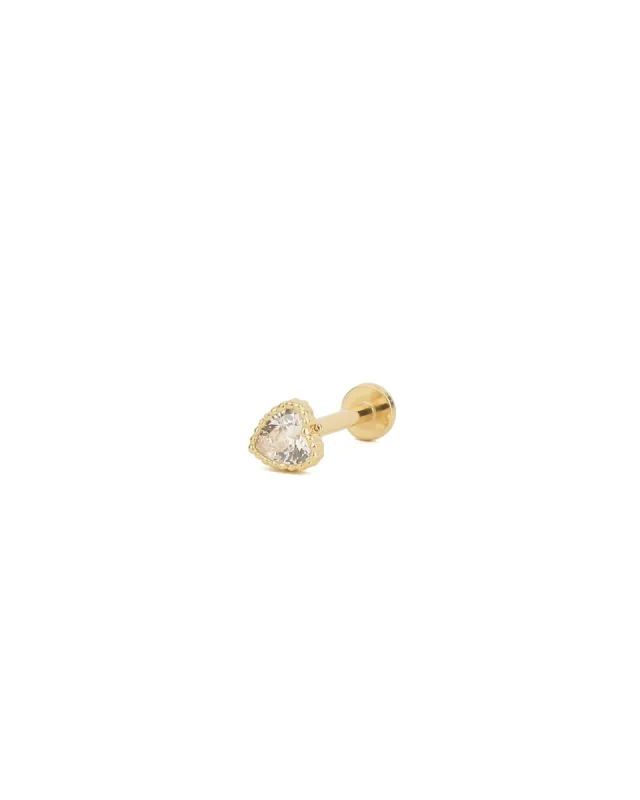 Heart CZ Cartilage Stud sold by Blue Ruby