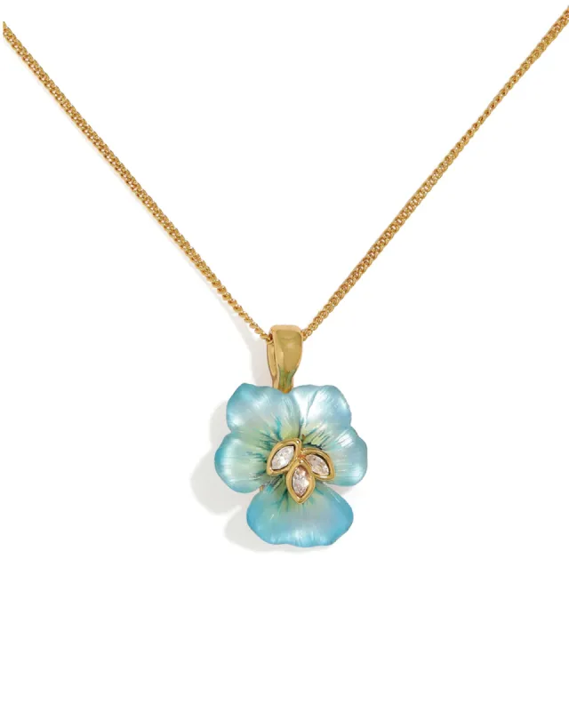 Pansy Lucite Petite Pendant Necklace | Lake Pansy sold by Blue Ruby