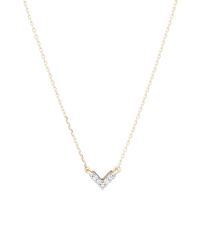 Super Tiny Pavé V Chevron Necklace sold by Blue Ruby