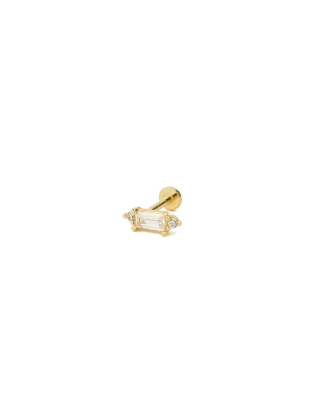 Baguette CZ Cartilage Stud sold by Blue Ruby